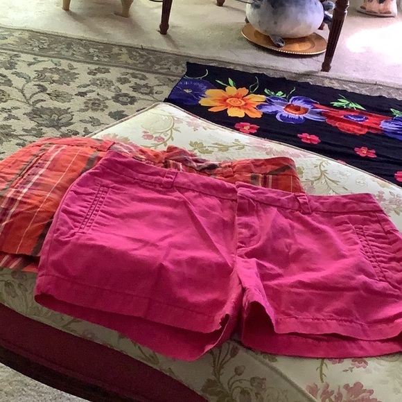 JC Penney shorts size  (8)  bundle of (2) pair Hot pink and plaid orange… - Picture 2 of 10